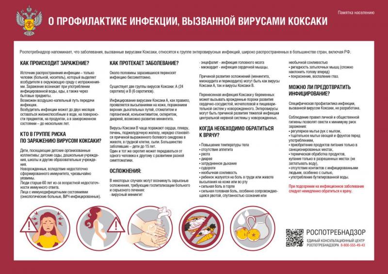 О профилактике инфекции, вызванной вирусами Коксаки